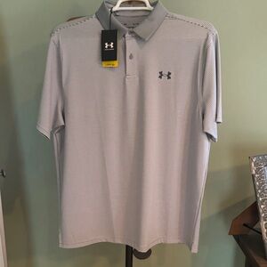 Under Armour Men's Striped Gray Polo Shirt